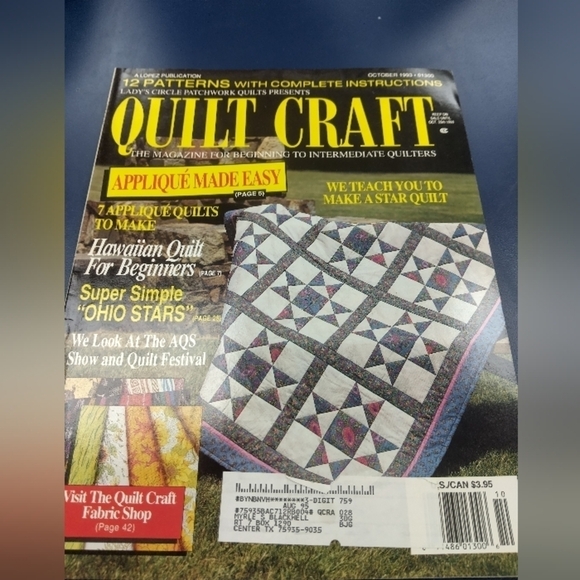 Vintage Quilt Craft Magazine October 1993 Quilting Quilt Patterns Moon Quilt - Picture 1 of 10